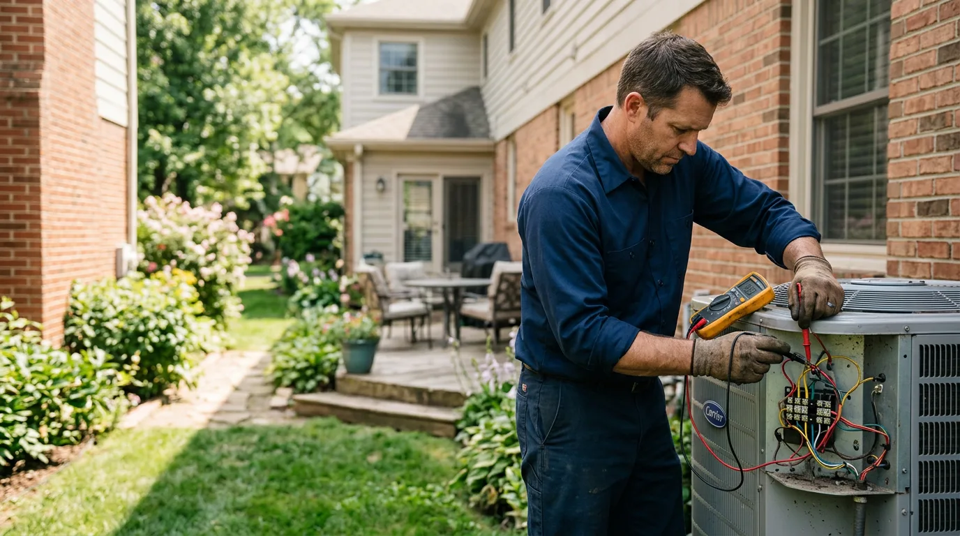 HVAC technician working near Garland, UT